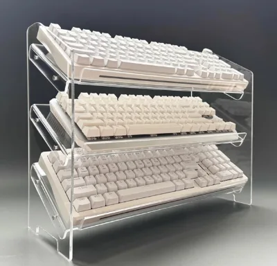 Transparent Acrylic Keyboard Display Stand Slanted Dust-Proof Mouse Organizer Multi-Tiered Desktop Storage Rack Study