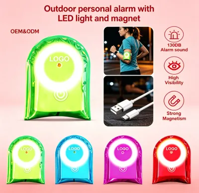 Outdoor Personal Safety Alarm 130dB Safe Sound Self Defense Sire Reflective Waterproof Rechargeable LED Women Night Runners