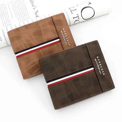 New PU Leather Men Wallets Short Zipper Pure Leather Wallet for Men Baellery Direct Sales Reasonable Price Wallet Men Leather