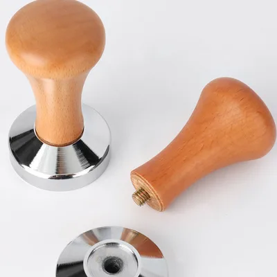New Product Ideas 2024 Barista Accessories Custom Logo Espresso Powder Press With Wooden Handle Coffee Tamper Espresso Tamper