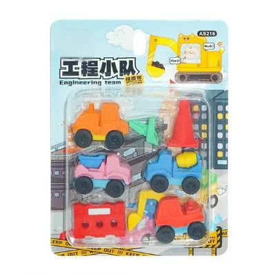 Durable 3D Rubber Engineering Car Shape Cartoon Creativity Cute School Supplies Stationery Kids TPR Material Promotional Eraser