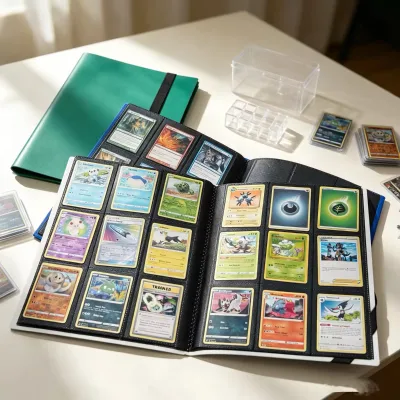 Lightweight Flexible PP Card Album Secure Clip Closure Double Sided Pocket Card Holder Tabletop Game Card Collection 3 in