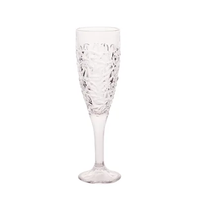 Custom Embossed Champagne Flute Luxury Raindrop Clear Champagne Glass for Wedding