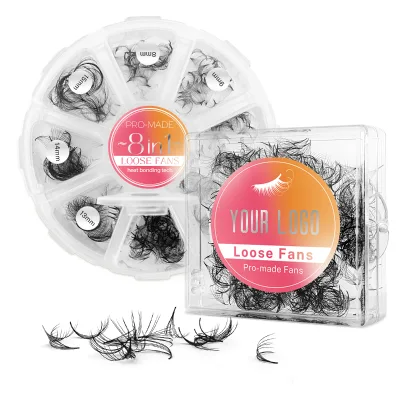 Custom Private Label Eyelashes Premade Fans Russian Volume Eyelashes 16D .03 Volume Fans Silk J Curl 3D Pre Made Loose Fans 1000