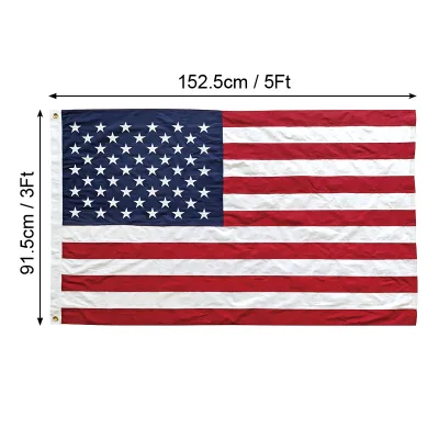 Memorial Flag American Flag 3x5ft Cotton for Veteran Embroidered Stars and Sewn Stripes USA Burial Casket Flags Brass Grommets
