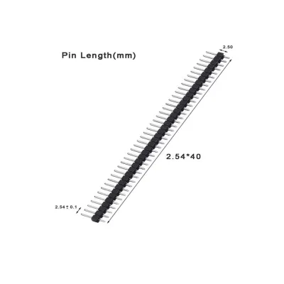 Black 40 Pin 1x40 Single Row Male and Female 2.54 Breakable Pin Header PCB Connector Strip