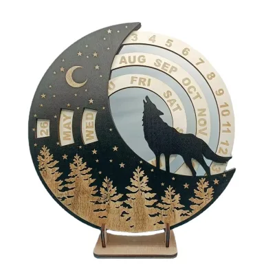 2023 Retro Wooden Perpetual Calendar Wall Hanging Office Christmas Ornaments New Years Souvenir Gifts Custom Craft