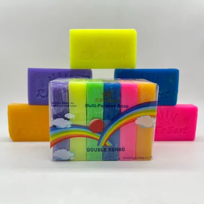 Wholesale Hi TFM Solid Eco-Friendly Rainbow Pack 6x90g Lemon Good Lathering Multipurpose Laundry Soap 6 Colors Pack