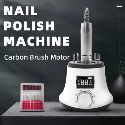 35000 RPM Rechargeable Portable Electric Professional Nail Drill Machine 6 Heads Acrylic Gel Nail Removal Polishing Carving LED