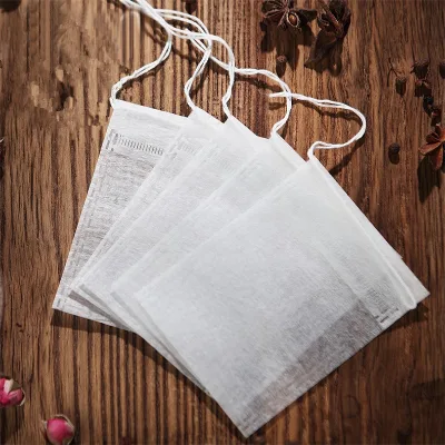 Food Grade Biodegradable Corn Fiber Empty Tea Bags with String and Logo