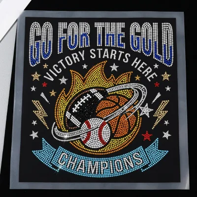 Custom Basketball Rhinestone Chenille Patch