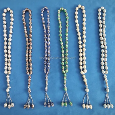 Wholesale Handmade Rosaries Beads Laser Mosque Laser Islamic Tasbih Prayer Rosary Muslim Islamic Prayer 33 Beads