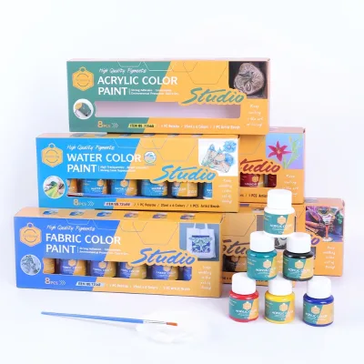 Keep Smiling Art Supplies Non-toxic Artist Fabric Paint Fabric Color 25ml 6 Colors With Brush and Palette