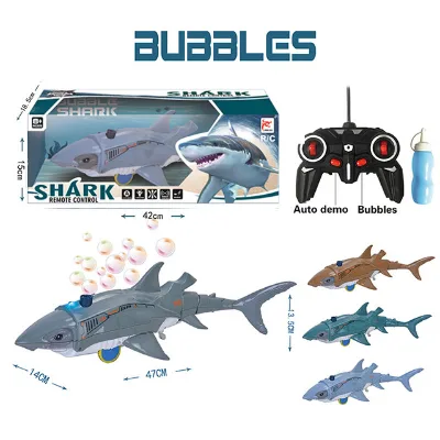 Professional Bulk Remote Control Bubble Shark Toy Set for Kids CE Certified RC Bubble Machine High Profit Summer Gift Item