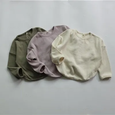 Kids Toddler Tape Folder Basic Long Sleeve T Shirts Boys Girls Plain Tees Autumn for Aged 2-7Y Oversized Toddler Boy t Shirts