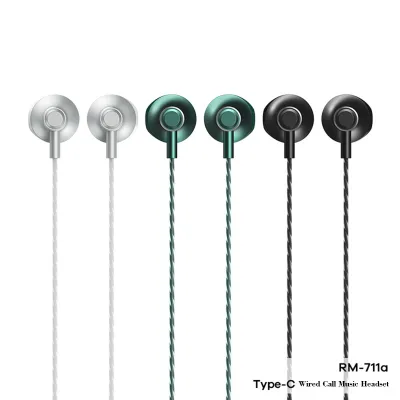 Type C Wired Flat Ear Noise Cancelling Earphones with Remote Control Suitable for iPhone Music Playback