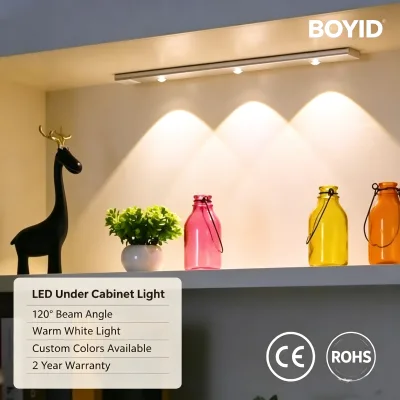 Boyid LED 3000K Kitchen Cabinet Lighting Battery Operated Wall-Mounted Motion Touch Sensor Modern Night Light Bedroom Hallway