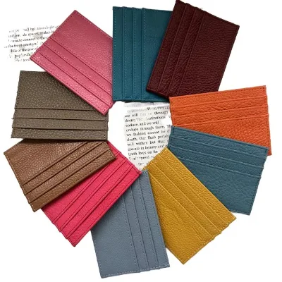 New Genuine Leather Polyester-lined China-made Naturally Distressed Ultra-thin Multi-card Holder Unisex Simple Compact ID Wallet