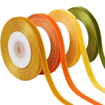 Decor Wreath Bows Invitations Custom Ribbon 10mm Non Elastic Single Face Velvet Ribbon Wrapping DIY Crafts Gift Ribbon