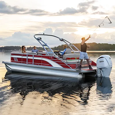 Newest Design CE Certificate Luxury Fishing Vessel Perfect Water Skiing Pontoon Boat 23FT 10-14 Persons Boat