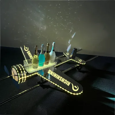 10 Pieces Bottle Display Glow Wine LED Bottle Presenter Racks LED Cabinet Rack for Bar Champagne Nightclub Party Wedding