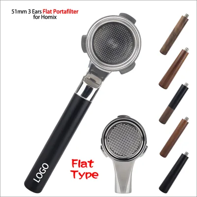 51mm 3 Ears 304 Stainless Steel Espresso Coffee Machines Replacement Handles Flat Bottomless Portafilter for Donlim Homix