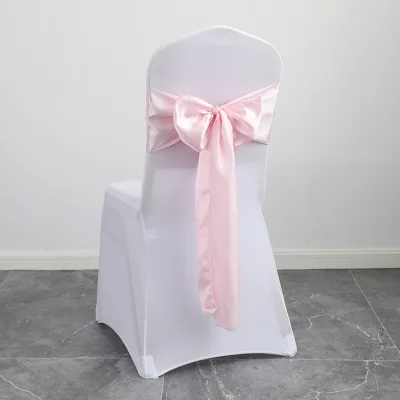 Wedding Banquet Hotel Decoration Back Flower Bow Chair Back Flower Chair Cover Strap