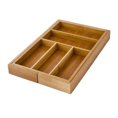 High Quality Kitchen Expandable Flatware Dividers Bamboo Cutlery Drawer Organizer/Factory