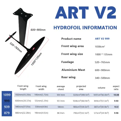Axis Hydrofoil ART V2 999 Wind Foil Carbon Board for Wave Surge Surfing Kitesurf for E Foil Surfboard Waterplay Surfing Board