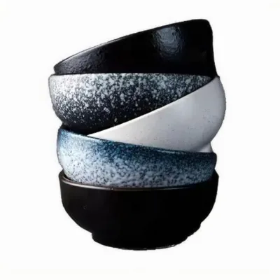 Home Japanese Antique Style Ceramic Ramen Bowl 4.5" Kiln-changed Glaze Korean Ceramic Bowl