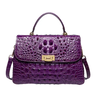 WESTAL Designer Alligator Printed Genuine Leather Waterproof Zipper Hasp Closure Handbags Women Small Single Strap Shoulder