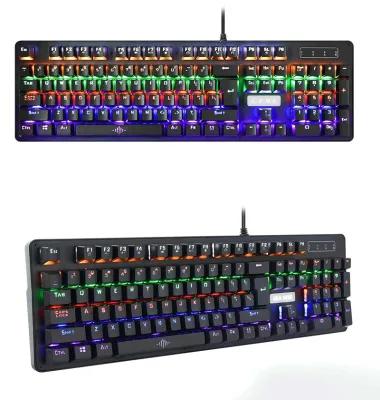 BOSSTON 104 Keys Engllish/Russian Layout RGB Backlight with Cherry MX Keyboard Switch for Gamer