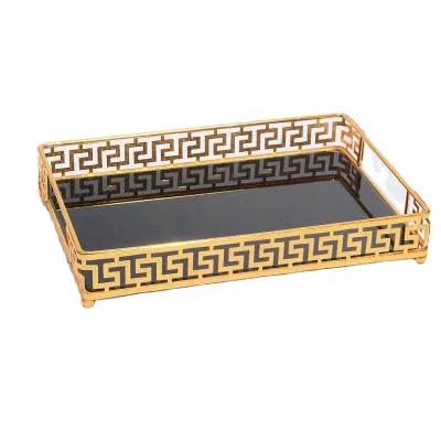 European Cosmetics Mirror Storage Rack Tray Jewelry Display Creative Metal Home Fruit Decoration Storage Tray