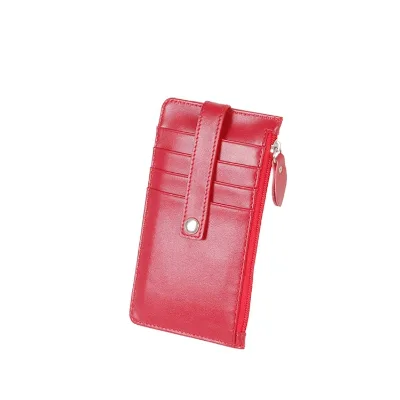 Multifunctional Slim Card Holder Credit Card Holder with Side Zipper Coin Pocket
