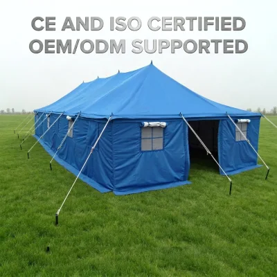 Durable Four-season Waterproof Canvas & Cotton Double Layer Outdoor Camping Glamping Tent 12x4.8M