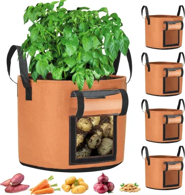 Reusable Lightweight Flexible Fabric Grow Bags Ideal High-Yield Vegetable Herb Gardening