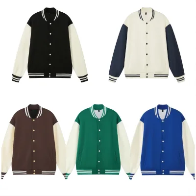 Custom Logo Pattern Trendy Casual Sportswear Cardigan Varsity College Style Men Jacket