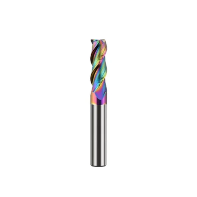 High Gloss 60 Degree Seven-Color Tungsten Steel Milling Cutter Wear-Resistant Extended Carbide Alloy Aluminum Special ODM AItin
