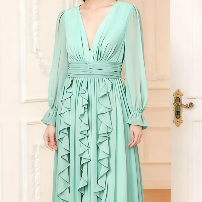 Spring and Autumn Fashionable and Elegant Wedding Bridesmaid Dress Evening Gown