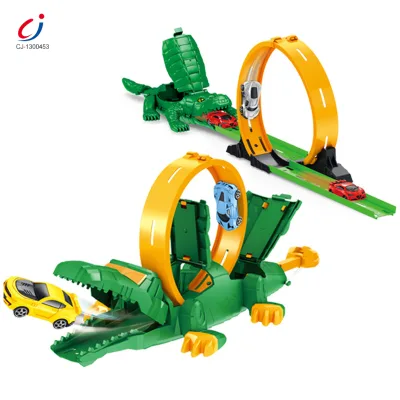 Easy Diy Assembly Educational Ejection crocodile Railway Slot Cars Race Tracks