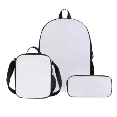 3pcs/set Sublimation Kids School Bags Shoulder Backpack for Girls Boys Primary Schoolbags with Thermal Lunch Box Pencil Holder