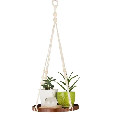 HOT Sale Macrame Plant Hanger Indoor Hanging Planter Shelf Decorative Flower Pot Holder Hanging Side Table