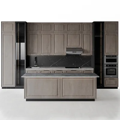 Storage Custom Wood Veneer Series Kitchenette Complete Sets Modern Kitchen Cabinet Smart Island Modular Kitchen Design