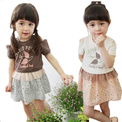 2015 New Design Fashion Baby Cotton Frocks Lace Dress