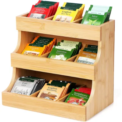 Wholesale Customize Wooden Tea Bag Holder Tea Bag Organizer Elegant Design Tea Box Tea Storage Suitable for All Interiors