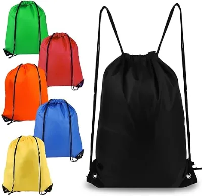 Promotional Custom Printed Logo Drawstring Backpack Wholesale Drawstring Gym Bags Black Draw String Bags for Sports and Travel
