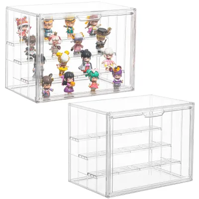 Clear Acrylic Display Cabinet with Magnetic Closing Door for Hobby Toy Miniature Collections