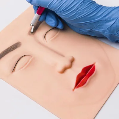 Ghostaxe Premium Tattoo Practice Skin Permanent Makeup 3D Lips Eyebrow Silicone Face for Beginners