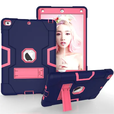 Kickstand TPU Silicone Cover for iPad 10.2 Inch 7/8/9th Gen & for Apple 10th Generation 2022 Rugged Shockproof Tablet Case
