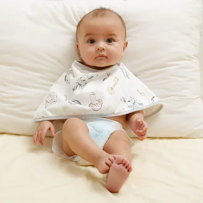 Custom Baby Burp Cloths Soft Breathable Absorbent Muslin Baby Burp Cloths Cartoon Printed Baby Bib